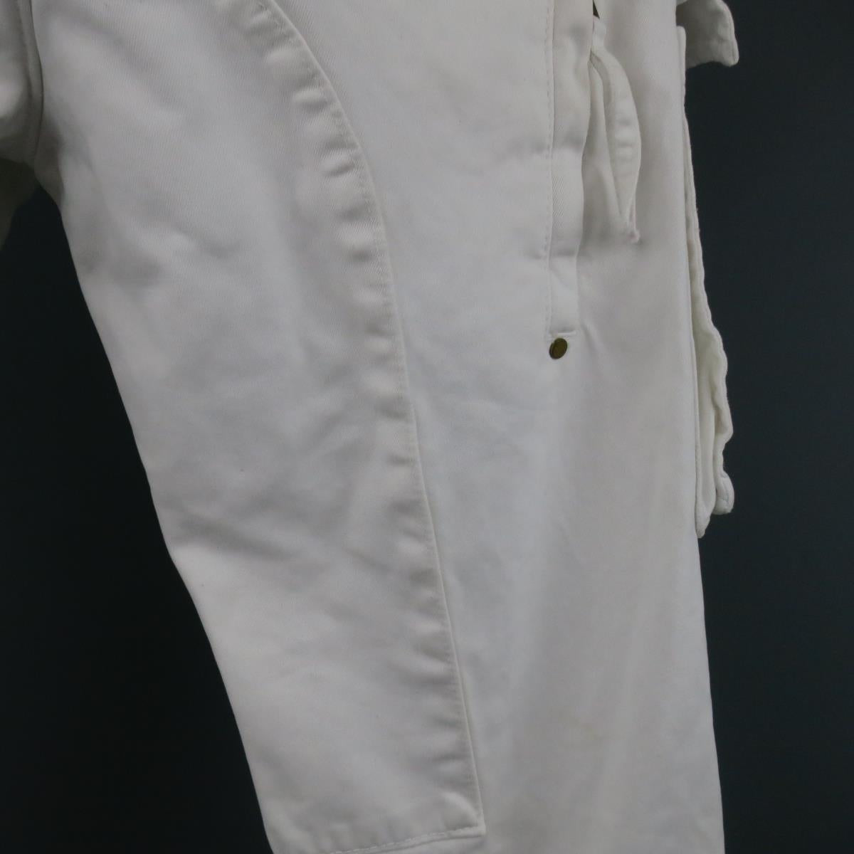 DSQUARED2 Size 34 White Cotton Zip Cargo Utility Pants