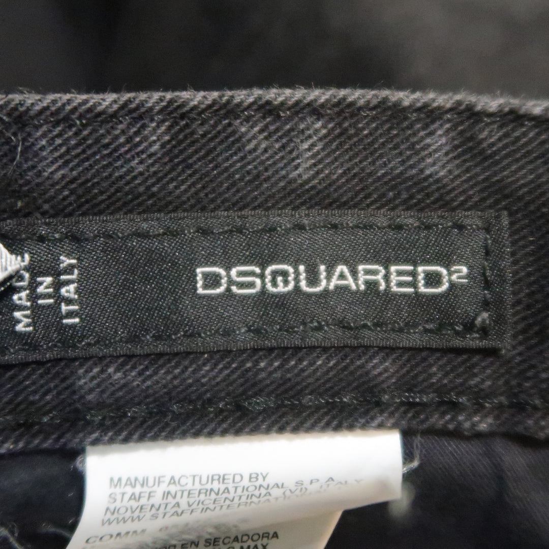 DSQUARED2 Size 34 x 33 / 50 IT Black Washed Low Rise Skinny Denim Jeans