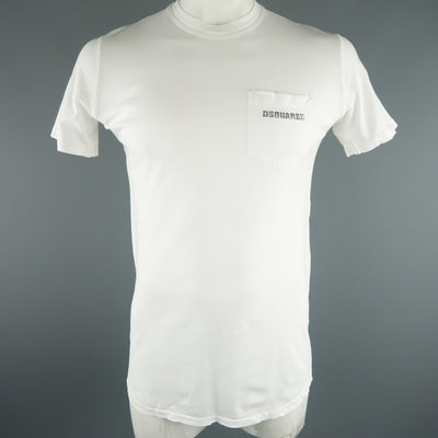 DSQUARED2 Size L White Graphic "Ruff Tucker" Cotton T-shirt
