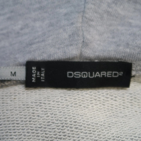 DSQUARED2 Size M Light Grey Logo Cotton Raglan Sweater DSQUARED2