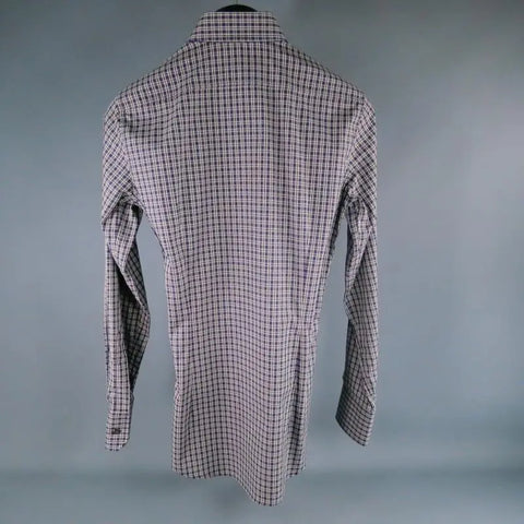 DSQUARED2 Size XS Navy Plaid Cotton Long Sleeve Shirt DSQUARED2