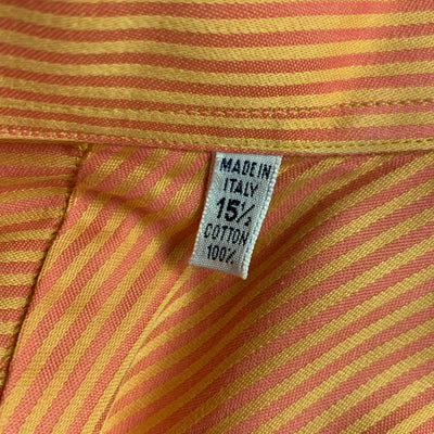 DUNCAN QUINN Size M Orange Stripe Cotton Button Up Long Sleeve Shirt