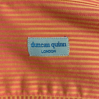DUNCAN QUINN Size M Orange Stripe Cotton Button Up Long Sleeve Shirt