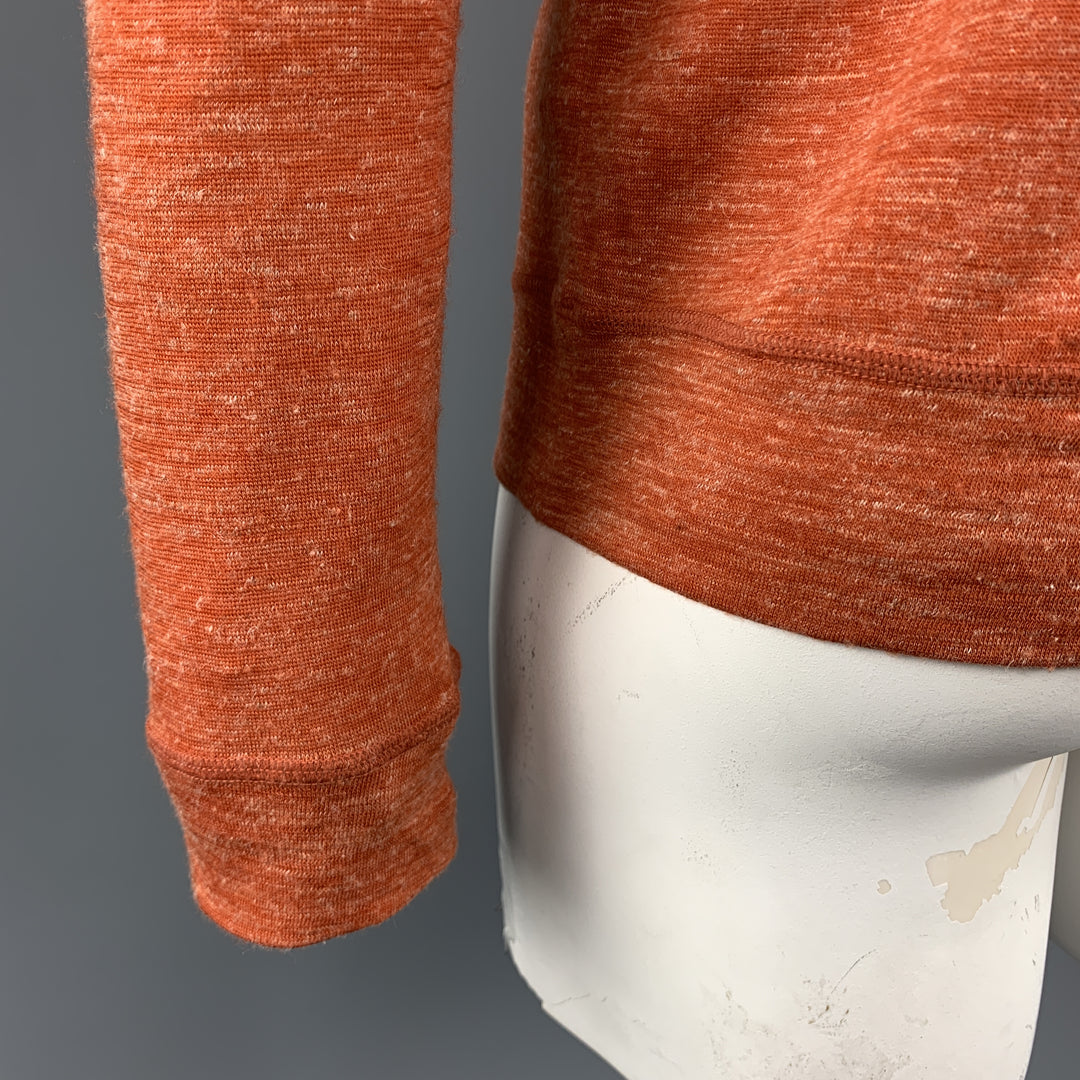 EDIFICE Size 36 Orange Heather Wool / Linen Buttoned Cardigan Sweater