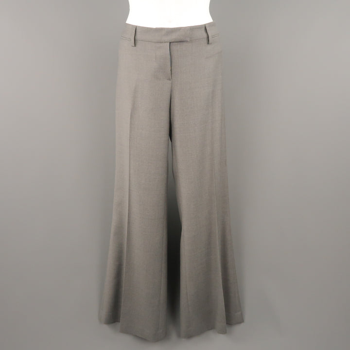 EMILIO PUCCI Size 10 Gray Virgin Wool  Wide Leg Dress Pants