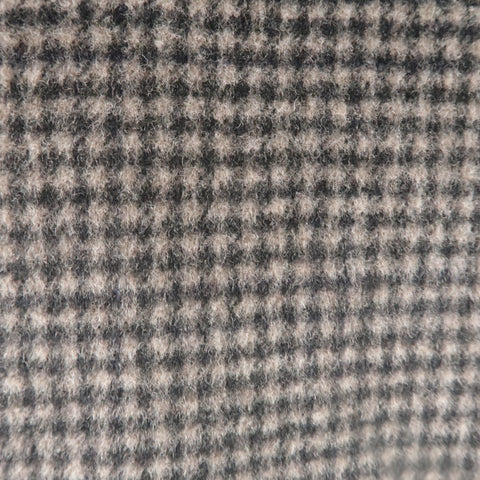 EMPORIO ARMANI 40 Black & Taupe Plaid Wool & Leather Notch Lapel  Sport Coat