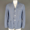 ENGINEERED GARMENTS L Light Blue Contrast Stitch Chambray Pocket Sport Coat ENGINEERED GARMENTS