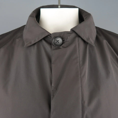EREDI PISANO L Brown Collared 2 in 1 Detachable Liner Car Rain Coat EREDI PISANO