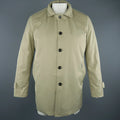 EREDI PISANO L Khaki Cotton Twill Zip Hood Detachable Liner Rain Coat EREDI PISANO
