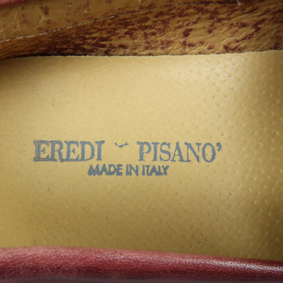 EREDI PISANO Size 7 Burgundy Leather Slip On Top Stitch Loafers