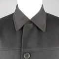 ERMENEGILDO ZEGNA 38 Black Solid Wool / Cashmere Reversible Car Coat ERMENEGILDO ZEGNA