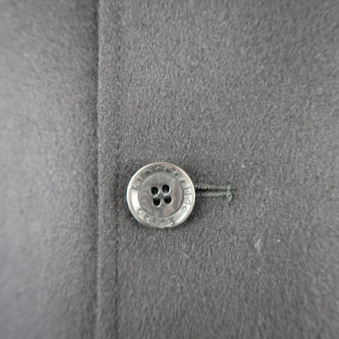 ERMENEGILDO ZEGNA 38 Black Solid Wool / Cashmere Reversible Car Coat ERMENEGILDO ZEGNA