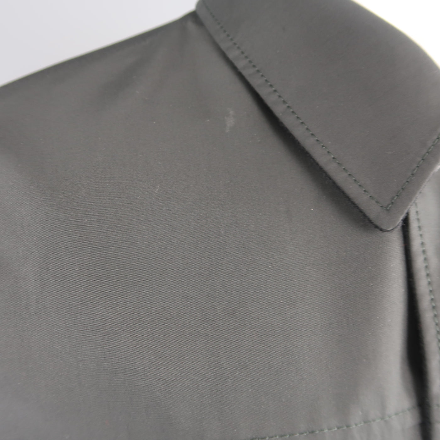 ERMENEGILDO ZEGNA 38 Black Solid Wool / Cashmere Reversible Car Coat