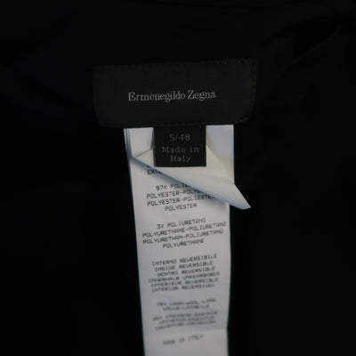 ERMENEGILDO ZEGNA 38 Black Solid Wool / Cashmere Reversible Car Coat