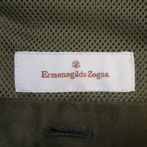 ERMENEGILDO ZEGNA 40 Olive Solid Polyamide Jacket ERMENEGILDO ZEGNA