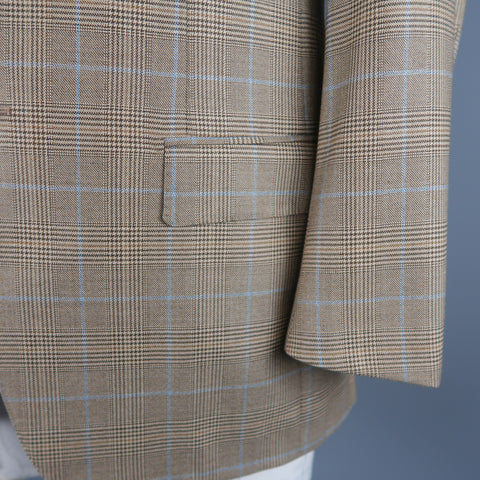ERMENEGILDO ZEGNA 40 Regular Brown Glenplaid Wool Sport Coat