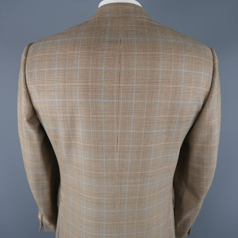 ERMENEGILDO ZEGNA 40 Regular Brown Glenplaid Wool Sport Coat