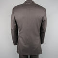 ERMENEGILDO ZEGNA 42 Long Taupe Charcoal Stripe Wool 2 pc Suit ERMENEGILDO ZEGNA