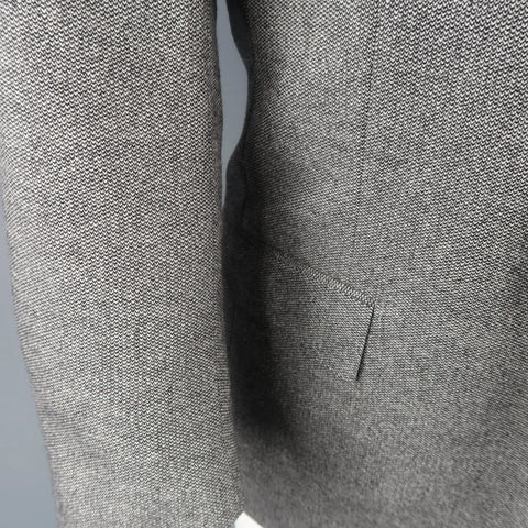 ERMENEGILDO ZEGNA 44 Grey Heather Wool Cashmere Notch Lapel Sport Coat ERMENEGILDO ZEGNA
