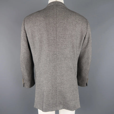 ERMENEGILDO ZEGNA 44 Grey Heather Wool Cashmere Notch Lapel Sport Coat ERMENEGILDO ZEGNA