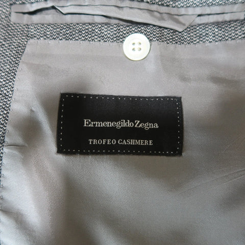 ERMENEGILDO ZEGNA 44 Grey Heather Wool Cashmere Notch Lapel Sport Coat ERMENEGILDO ZEGNA