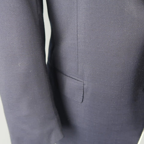 ERMENEGILDO ZEGNA 44 Regular Navy Solid Wool Notch Lapel Sport Coat ERMENEGILDO ZEGNA