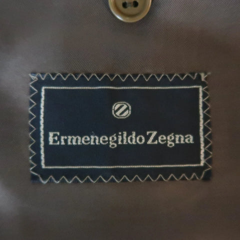 ERMENEGILDO ZEGNA 44 Tan Woven Silk / Wool Nailhead Sport Coat ERMENEGILDO ZEGNA