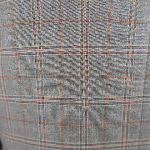 ERMENEGILDO ZEGNA 48 Taupe Window Pane Plaid Wool Notch Lapel Sport Coat ERMENEGILDO ZEGNA