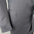 ERMENEGILDO ZEGNA 50 Navy Stripe Wool / Silk Single Breasted Notch lapel Suit ERMENEGILDO ZEGNA