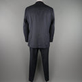 ERMENEGILDO ZEGNA 50 Navy Stripe Wool / Silk Single Breasted Notch lapel Suit ERMENEGILDO ZEGNA
