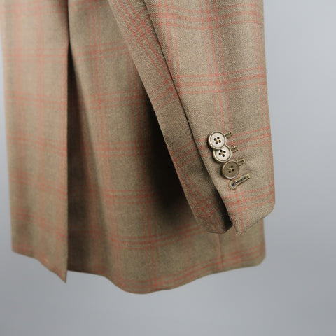 ERMENEGILDO ZEGNA 50 Regular Olive Plaid Wool Sport Coat