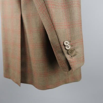 ERMENEGILDO ZEGNA 50 Regular Olive Plaid Wool Sport Coat