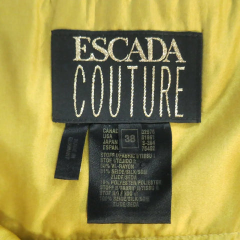 ESCADA COUTURE Size 10 Metallic Gold Brocade Sequin Bust Cocktail Dress ESCADA