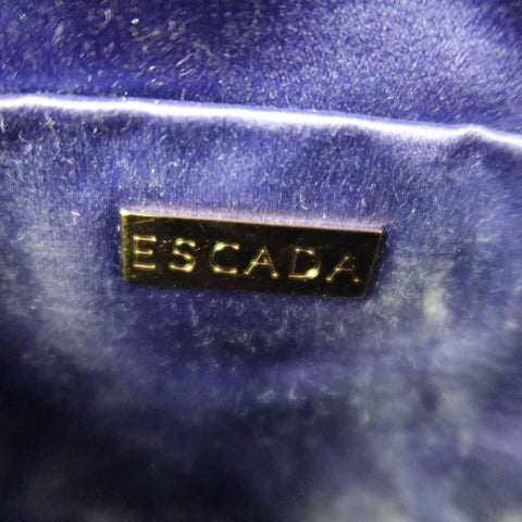 ESCADA Sac à main de soirée en satin de soie plissé violet avec logo doré