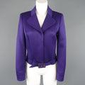 ESCADA Size 4 Purple Cropped Pointed Lapel Belted Jacket ESCADA