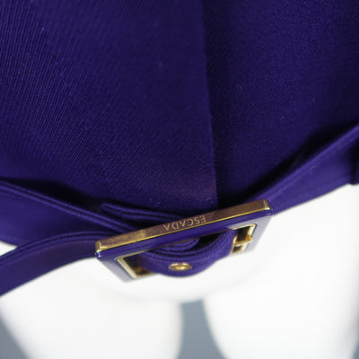 ESCADA Size 4 Purple Cropped Pointed Lapel Belted Jacket