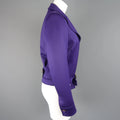 ESCADA Size 4 Purple Cropped Pointed Lapel Belted Jacket ESCADA