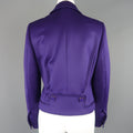 ESCADA Size 4 Purple Cropped Pointed Lapel Belted Jacket ESCADA