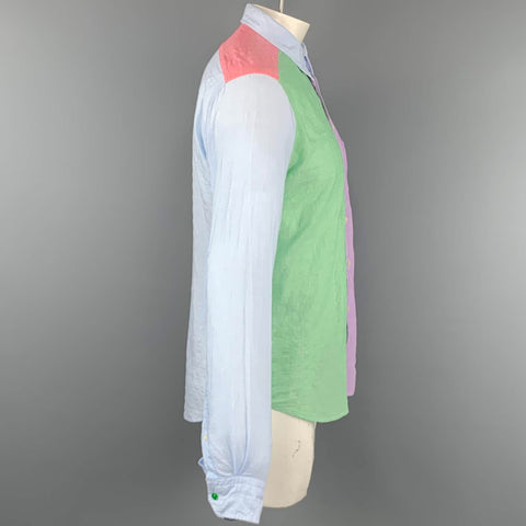 ETON Size L Multi-Color Color Block  Button Down Long Sleeve Shirt