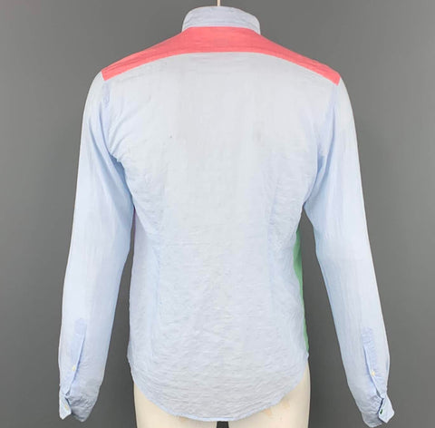 ETON Size L Multi-Color Color Block  Button Down Long Sleeve Shirt
