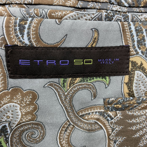 ETRO Size 40 Grey Plaid Wool  Elastane Notch Lapel Sport Coat