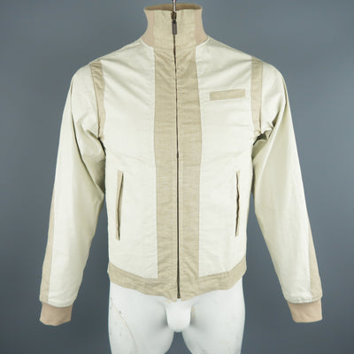 ETRO M Beige Color Block Linen Blend Jacket