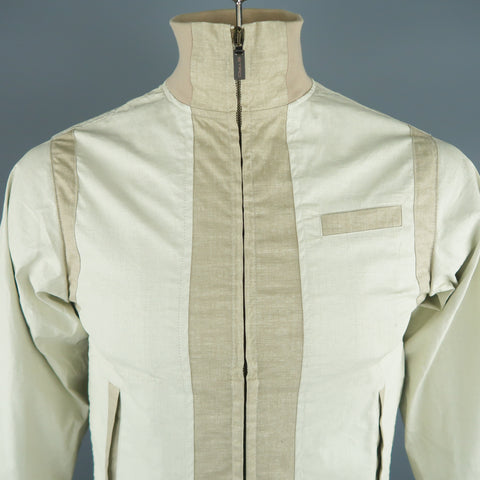 ETRO M Beige Color Block Linen Blend Jacket