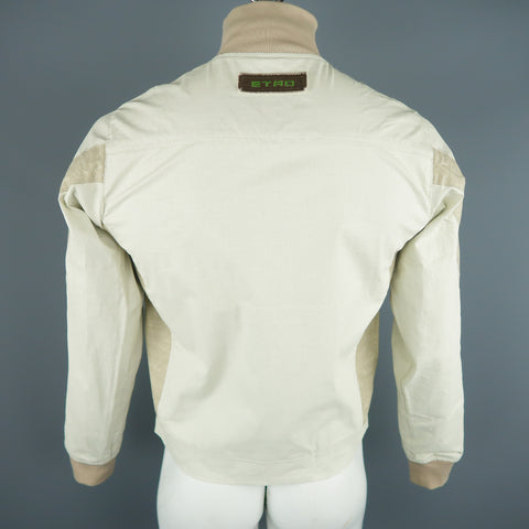 ETRO M Beige Color Block Linen Blend Jacket