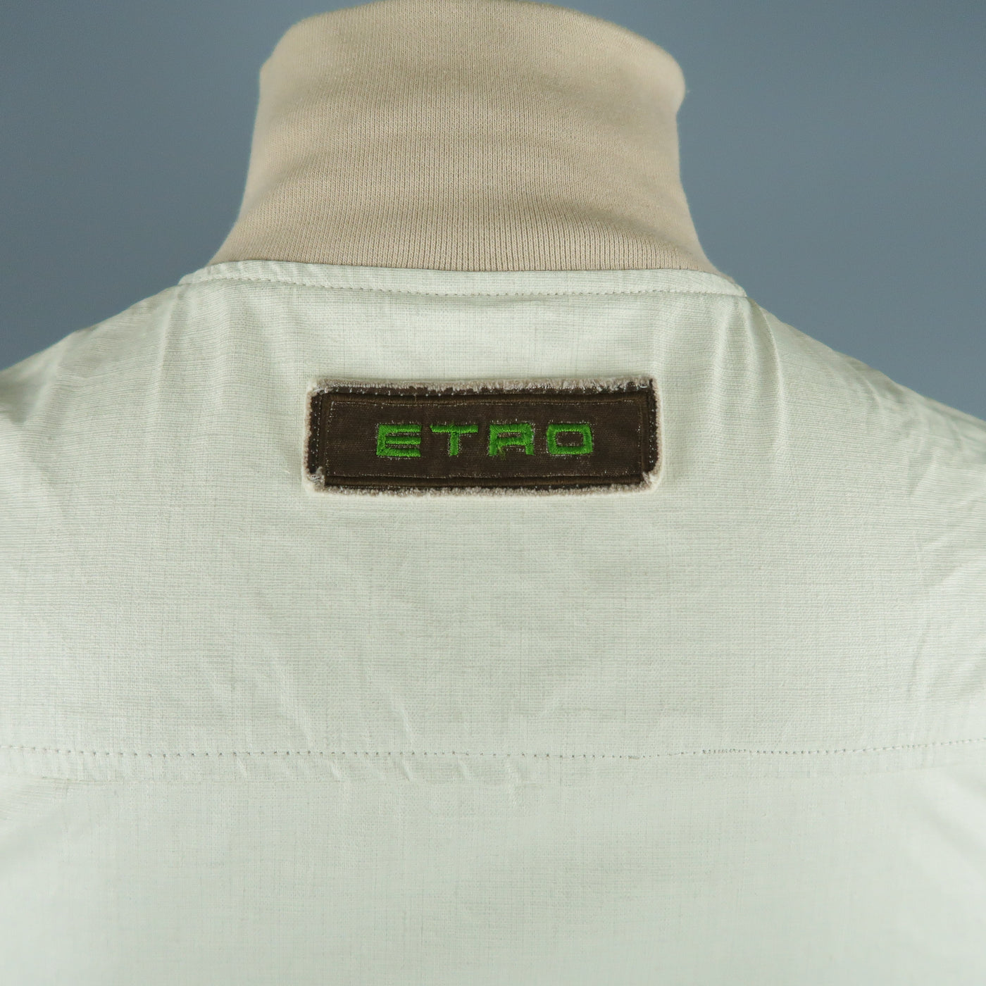 ETRO M Beige Color Block Linen Blend Jacket