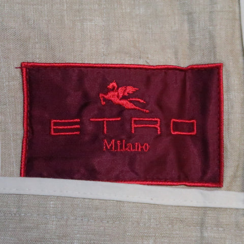 ETRO M Beige Color Block Linen Blend Jacket