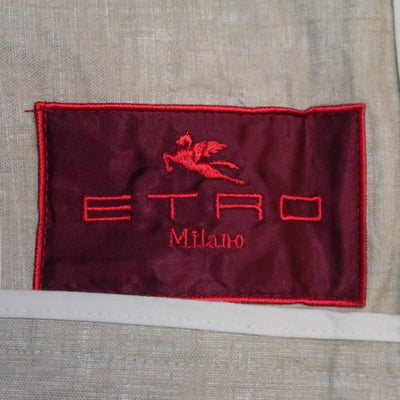 ETRO M Beige Color Block Linen Blend Jacket