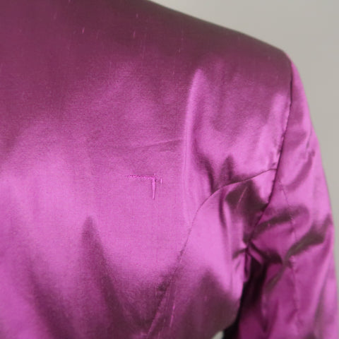 ETRO Size 10 Purple Silk Blend Textured Shantung Taffeta Blazer