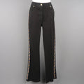 ETRO Size 29 Black Stretch Cotton Floral Trim Boot Cut Jeans ETRO
