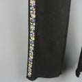 ETRO Size 29 Black Stretch Cotton Floral Trim Boot Cut Jeans ETRO